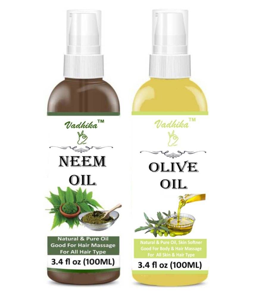 Vadhika 100% Pure & NEEM & OLIVE OIL 200ML ml Pack of 2 Vadhika 100% Pure & NEEM & OLIVE OIL 200ML ml Pack of 2