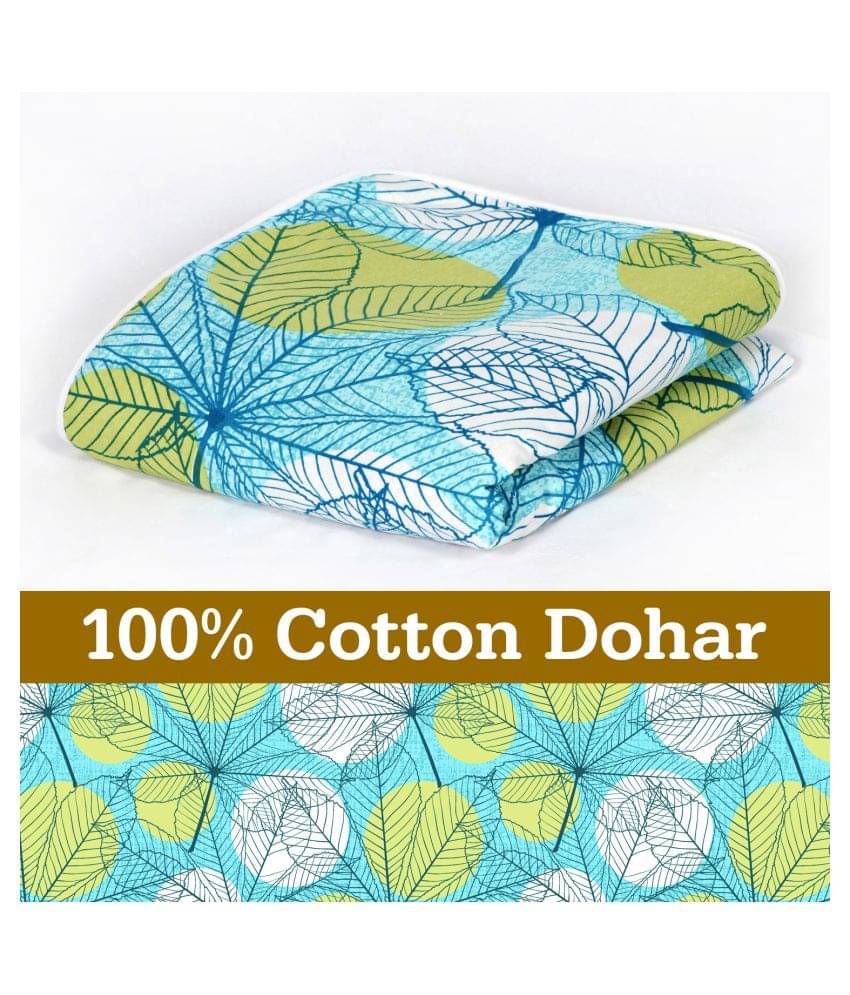 DIVINE CASA Single Cotton Blue Floral Quilt Coordinated DIVINE CASA Single Cotton Blue Floral Quilt Coordinated