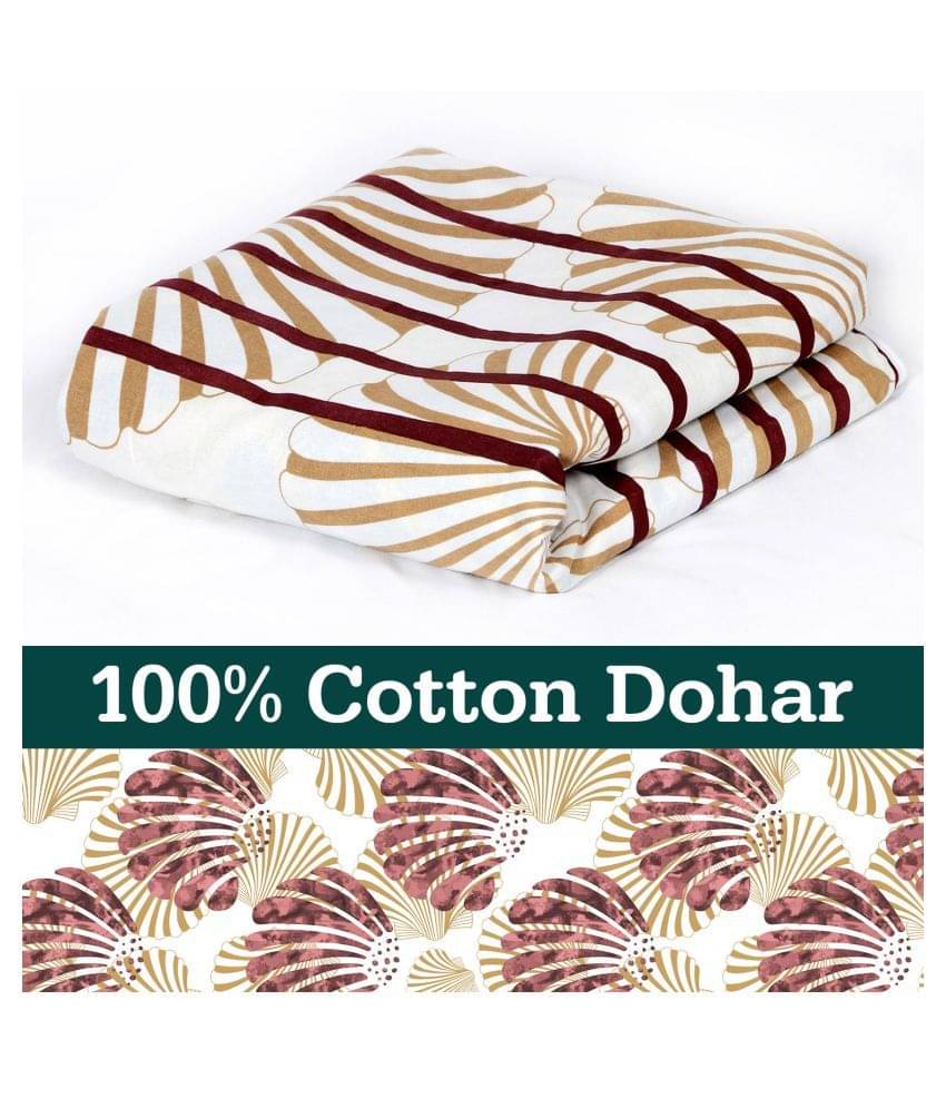 DIVINE CASA Single Cotton Brown Floral Quilt Coordinated     			DIVINE CASA Single Cotton Brown Floral Quilt Coordinated