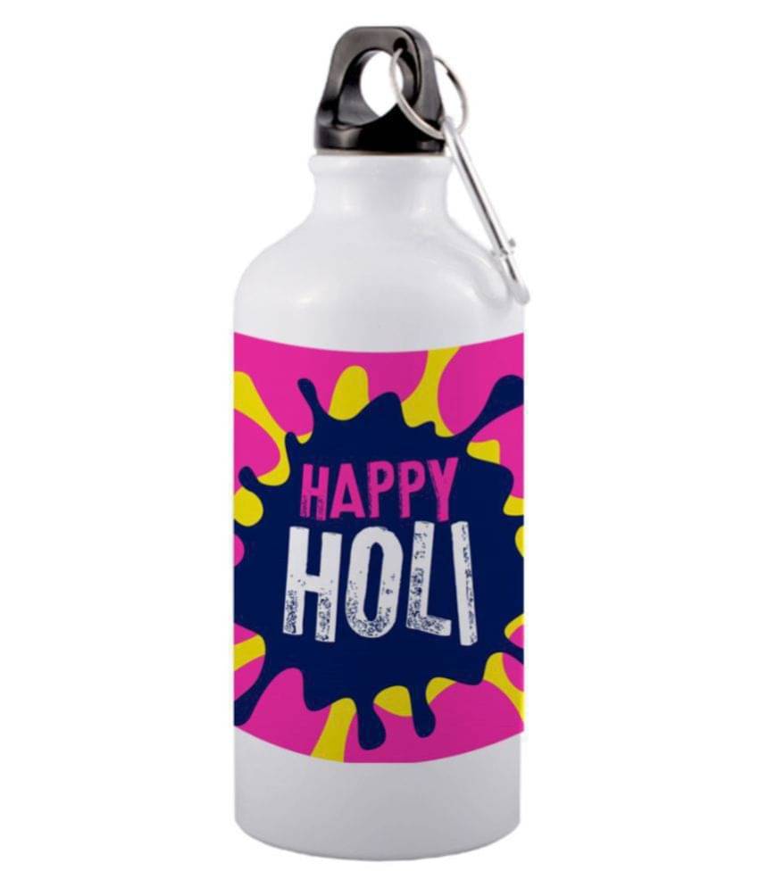     			COLOR YARD best design printed White 600 ml Aluminum Water Bottle Set of 1