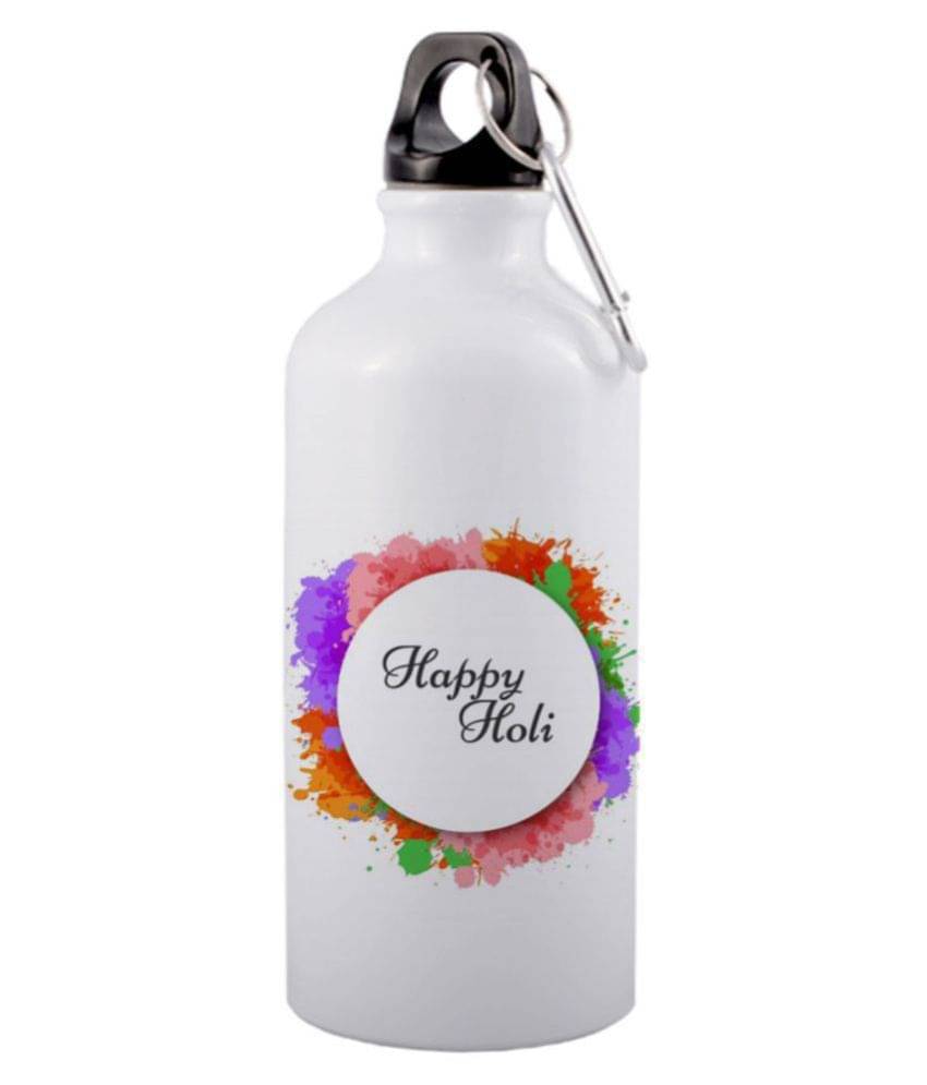     			COLOR YARD best design printed White 600 ml Aluminum Water Bottle Set of 1