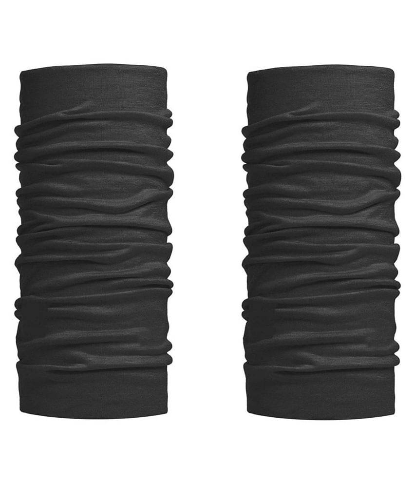    			De-Ultimate (Set Of 2) Unisex Multi-Purpose & Multi-Functional Lightweight Soft Nylon Seamless Reversible Casual Sun Protection Face Mask/Skull & Beanie Caps/Headwraps/Bandana Band (Free Size; Black)