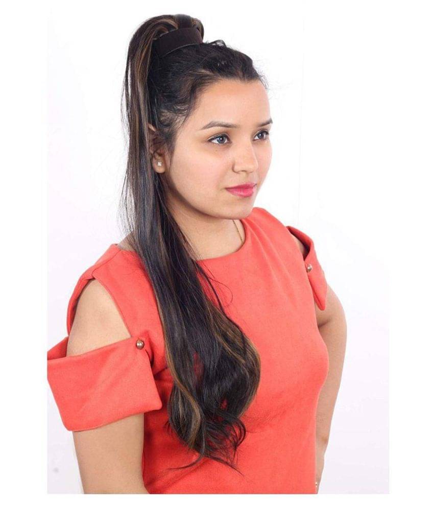    			RITZKART Micro Ring Hair Extension women ponytail blk & golen