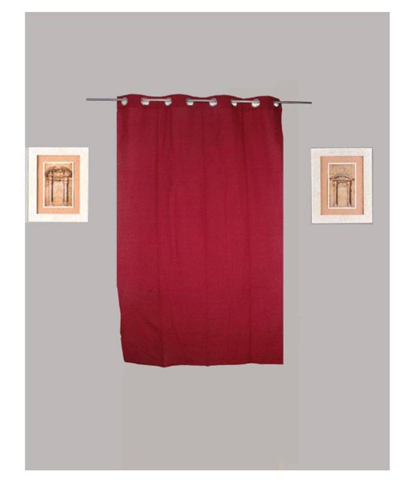     			Tidy Single Window Eyelet Cotton Curtains Maroon