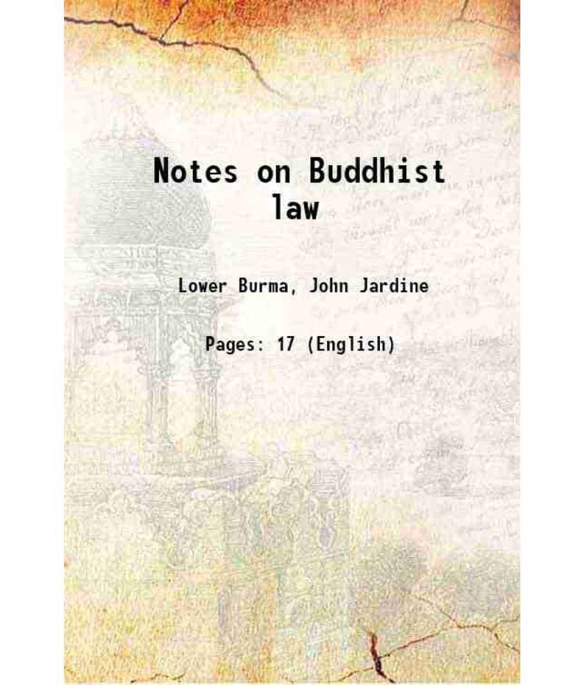     			Notes On Buddhist Law 1883 Hardcover