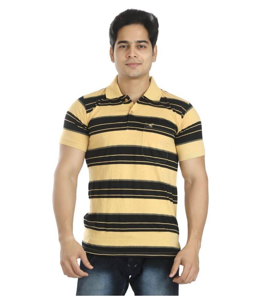     			Awack Khaki Slim Fit Polo T Shirt
