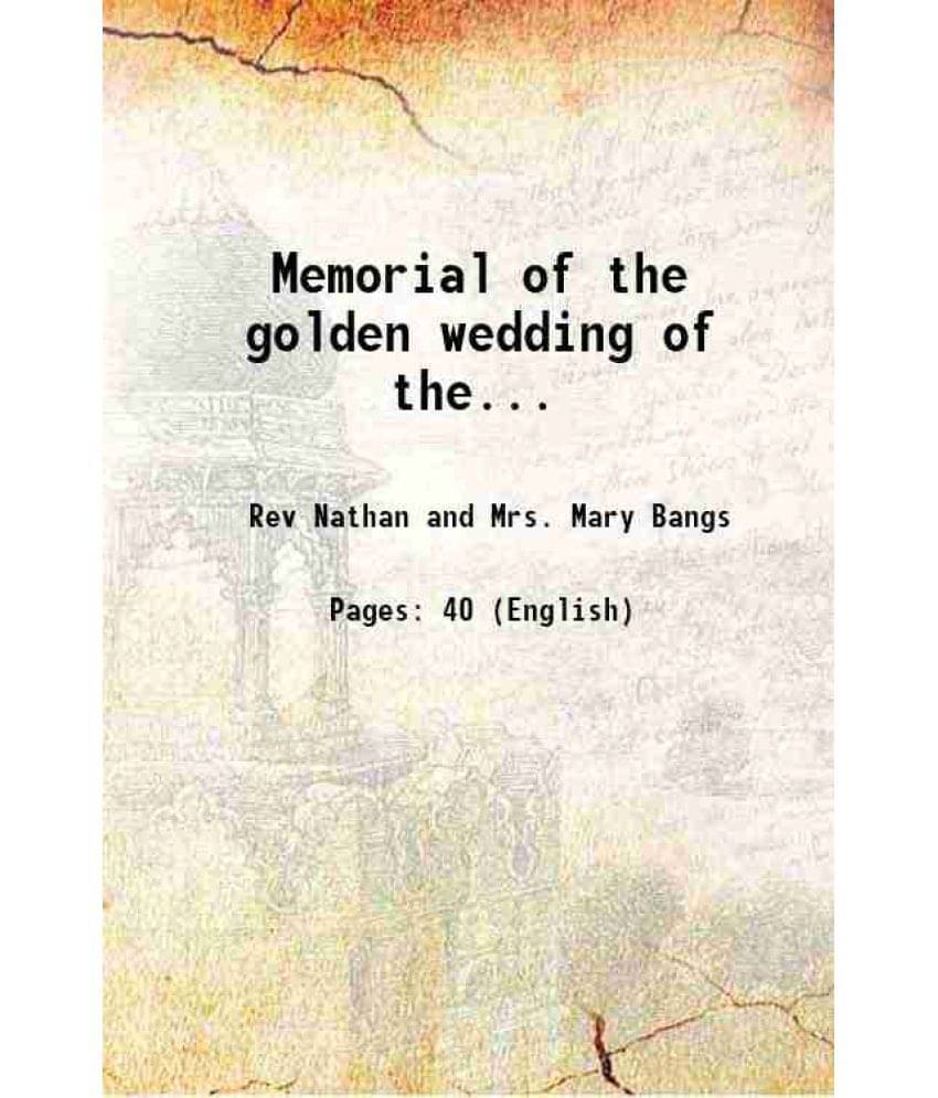     			Memorial Of The Golden Wedding Of The... 1856 Hardcover