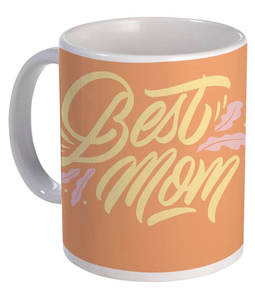     			COLOR YARD best MOM with multi color background design Ceramic Coffee Mug 1 Pcs 325 ml