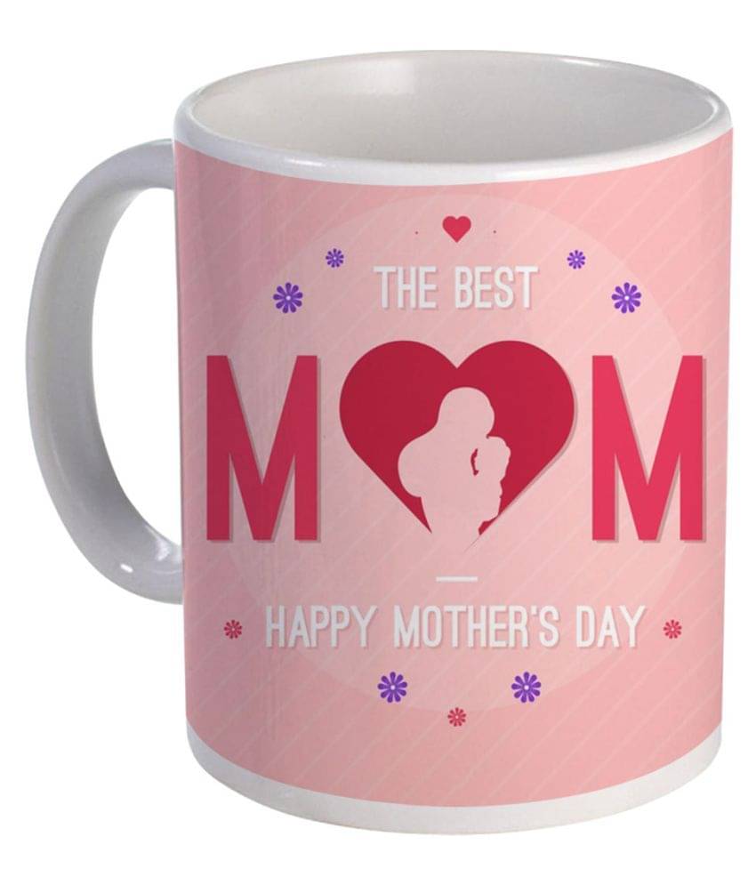 COLOR YARD best The best MOM happy mothers day pink  Ceramic Coffee Mug 1 Pcs 325 ml     			COLOR YARD best The best MOM happy mothers day pink  Ceramic Coffee Mug 1 Pcs 325 ml