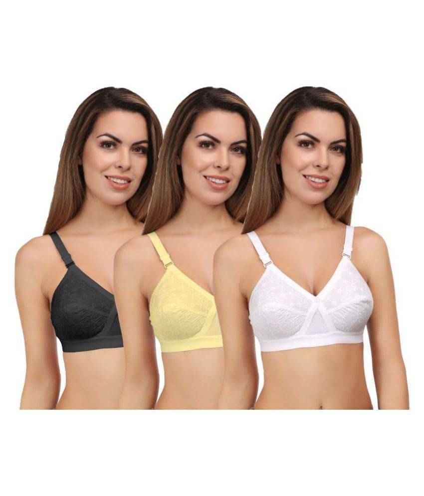Eve's Beauty Pack of 3 Cotton Non Padded Women's T-Shirt Bra ( Multi Color )     			Eve's Beauty Pack of 3 Cotton Non Padded Women's T-Shirt Bra ( Multi Color )