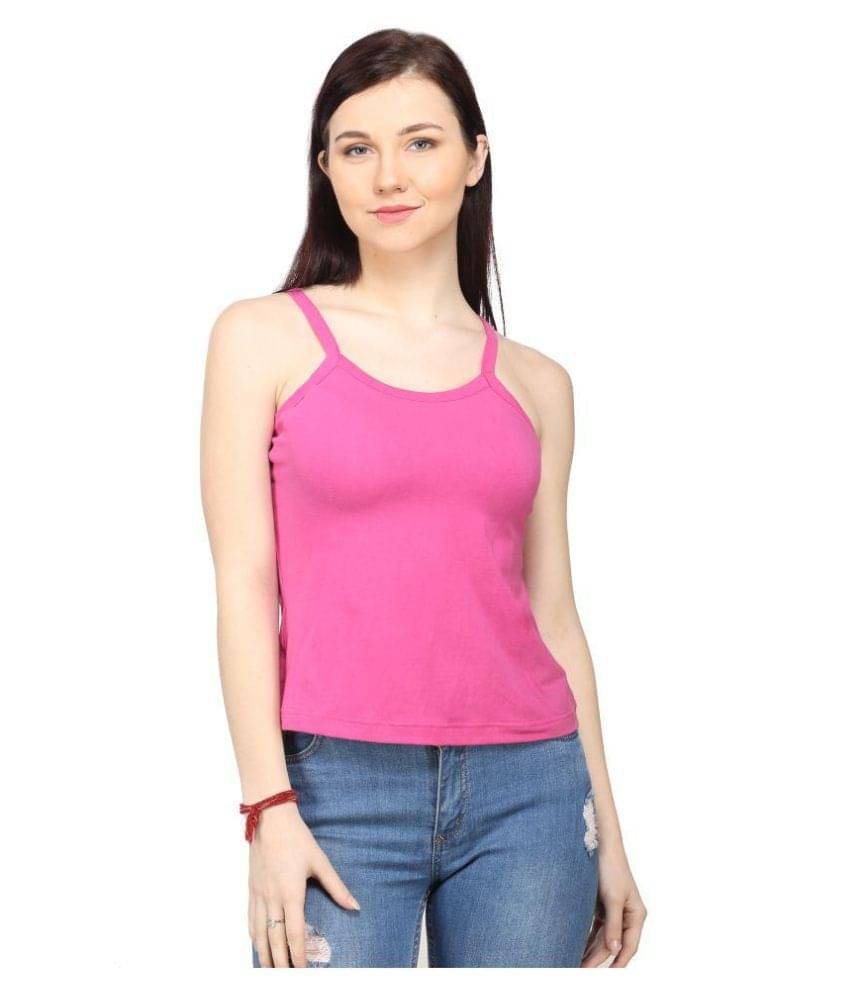 Ess Emm Clothing Cotton Lycra Camisoles - Pink Ess Emm Clothing Cotton Lycra Camisoles - Pink