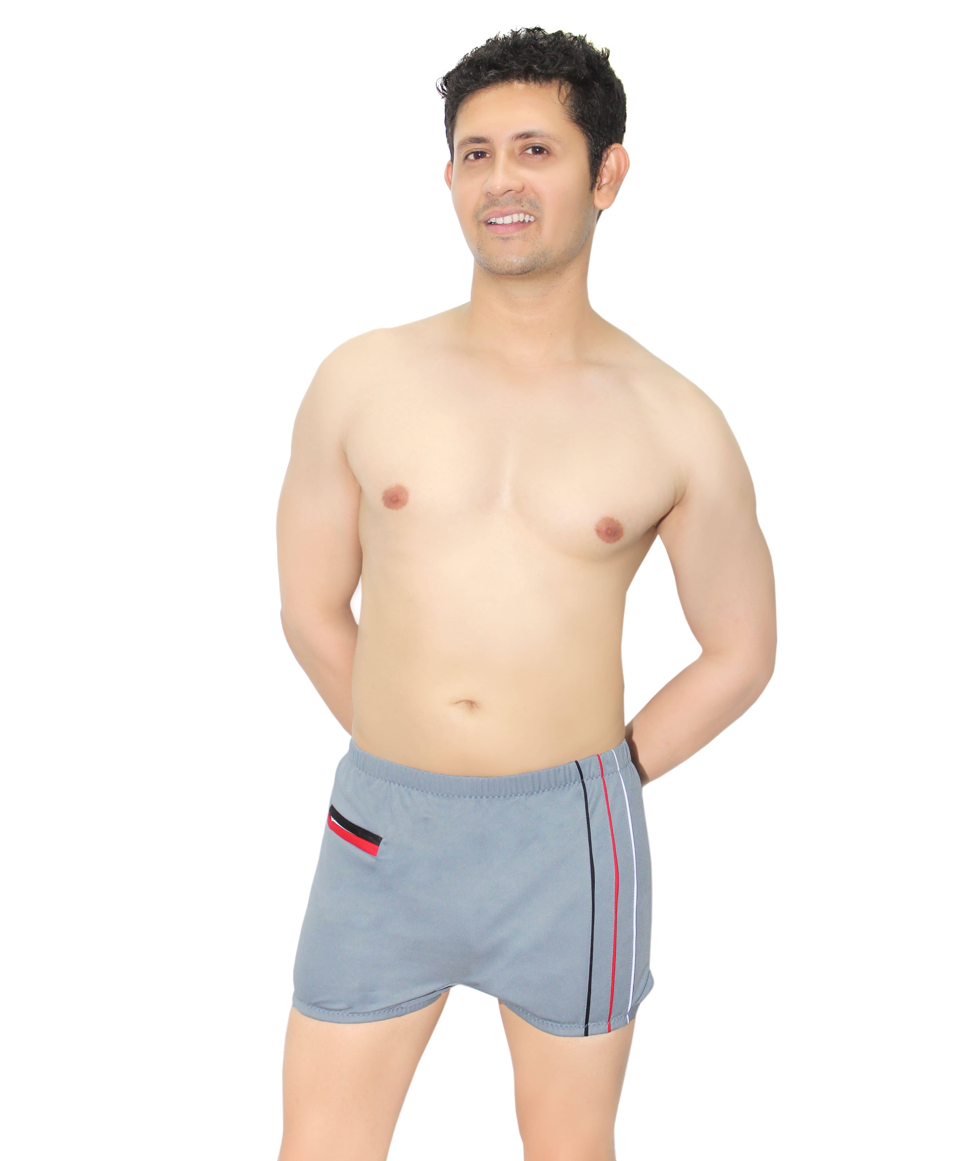 Goodluck Grey Cotton Lycra Swimsuit