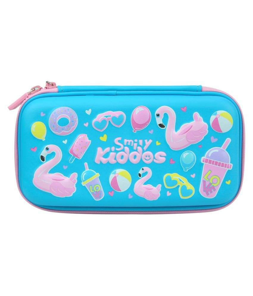     			Smily Small Pencil Case (Light Blue) | kids pencil case | School Pencil  Case | Pencil case for kids | Boys & Girls pencil case | Light Blue pencil case