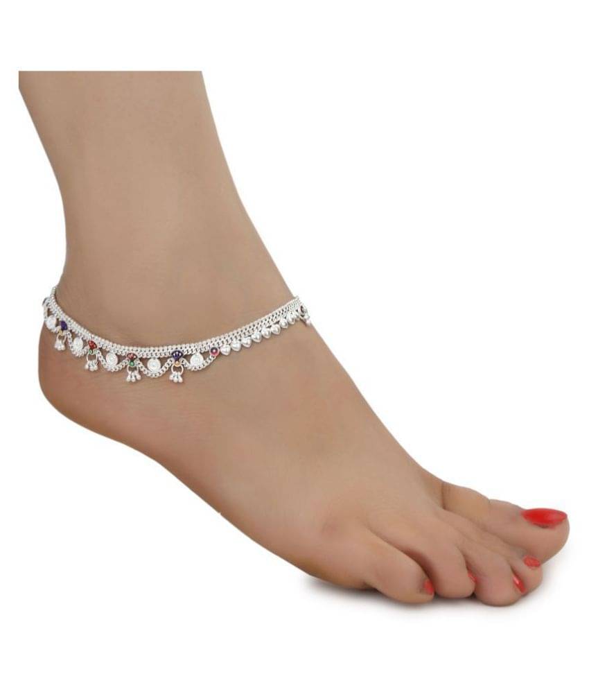     			AanyaCentric - Silver Anklets ( Pack of 1 )