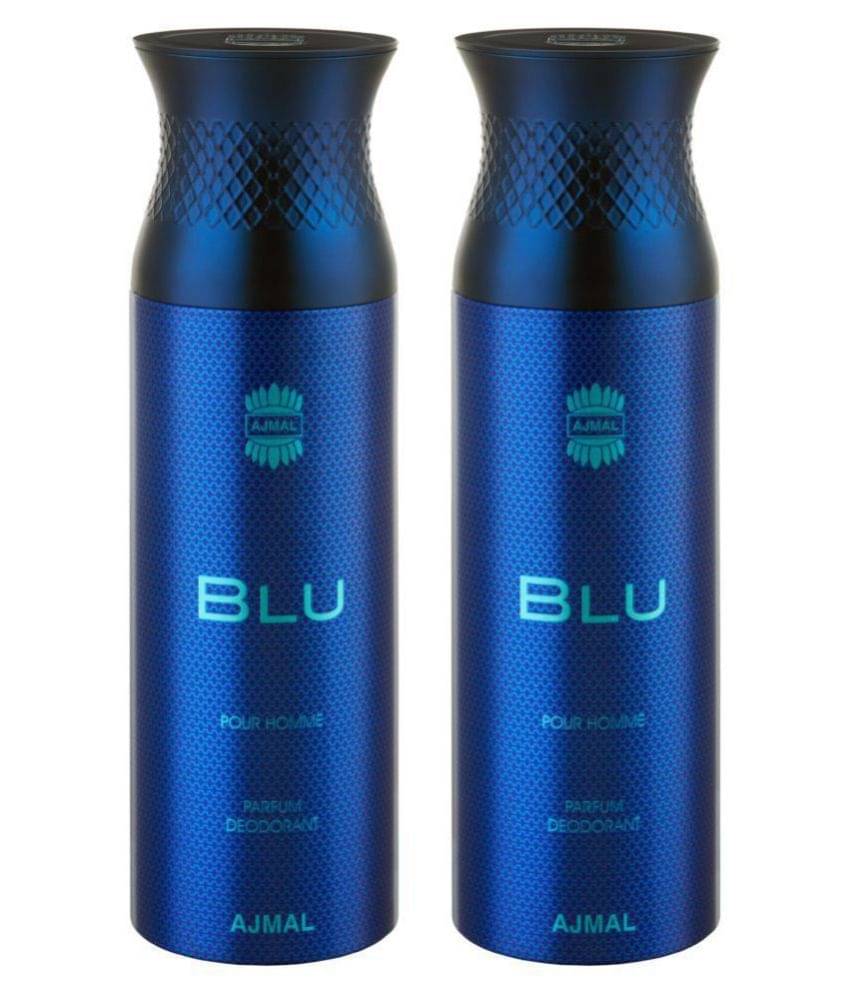     			Ajmal 2 Blu Deodorant Body Spray 200Ml Each Gift For Men Pack of 2