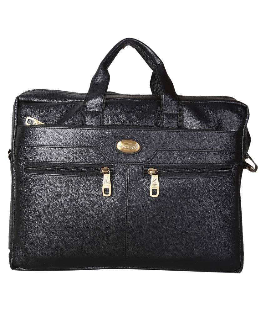     			Goodwin Black P.U. Office Messenger Bag