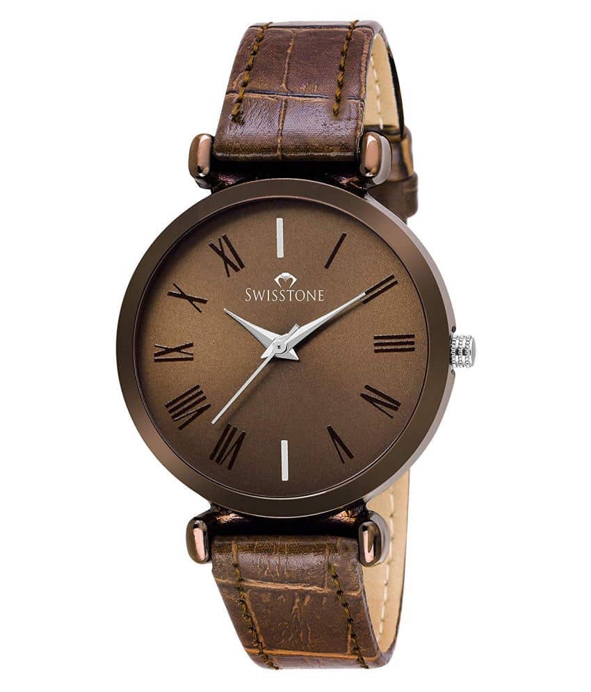 Swisstone - Brown Leather Analog Womens Watch