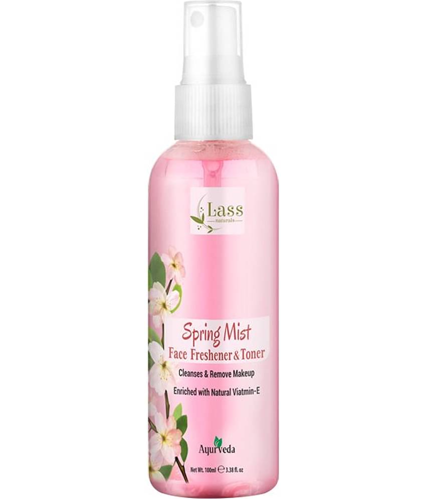 Lass Naturals Spring Mist Face Freshener & Toner Refreshing Skin Toner with Vitamin E Skin Freshener 100 ml