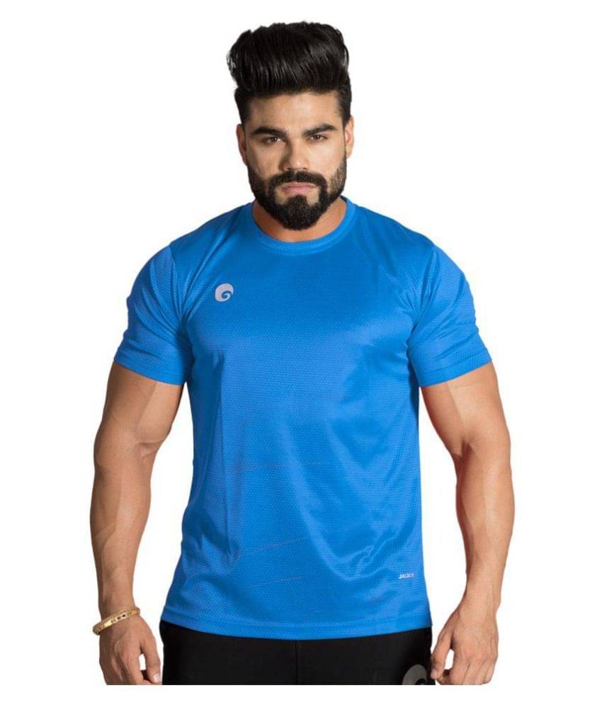     			Omtex - Light Blue Polyester Regular Fit Men's Sports T-Shirt ( Pack of 1 )