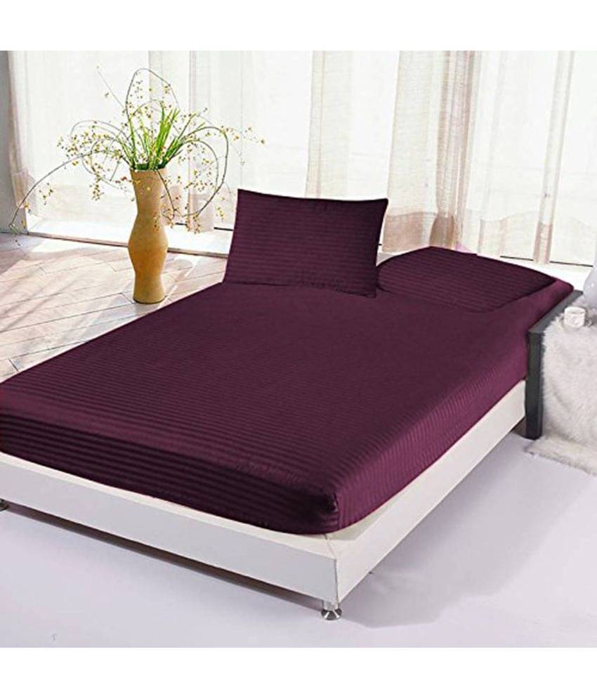 Sky Tex King Satin Stripe Purple Stripes Fitted Sheet Sky Tex King Satin Stripe Purple Stripes Fitted Sheet