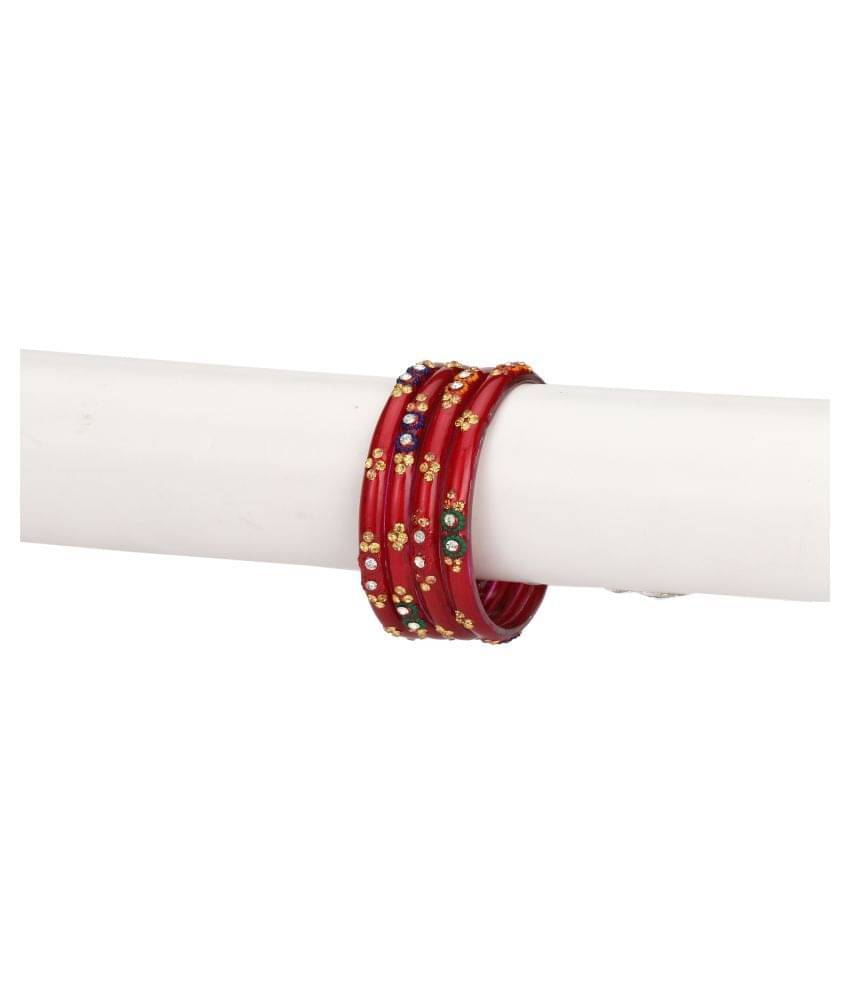 Designer Fancy Party Glass Bangle Cum Kada Set Of 4 Decorative With Colorful Beads & Stone (With Safety Cum Gift Box) BN-26 Designer Fancy Party Glass Bangle Cum Kada Set Of 4 Decorative With Colorful Beads & Stone (With Safety Cum Gift Box) BN-26