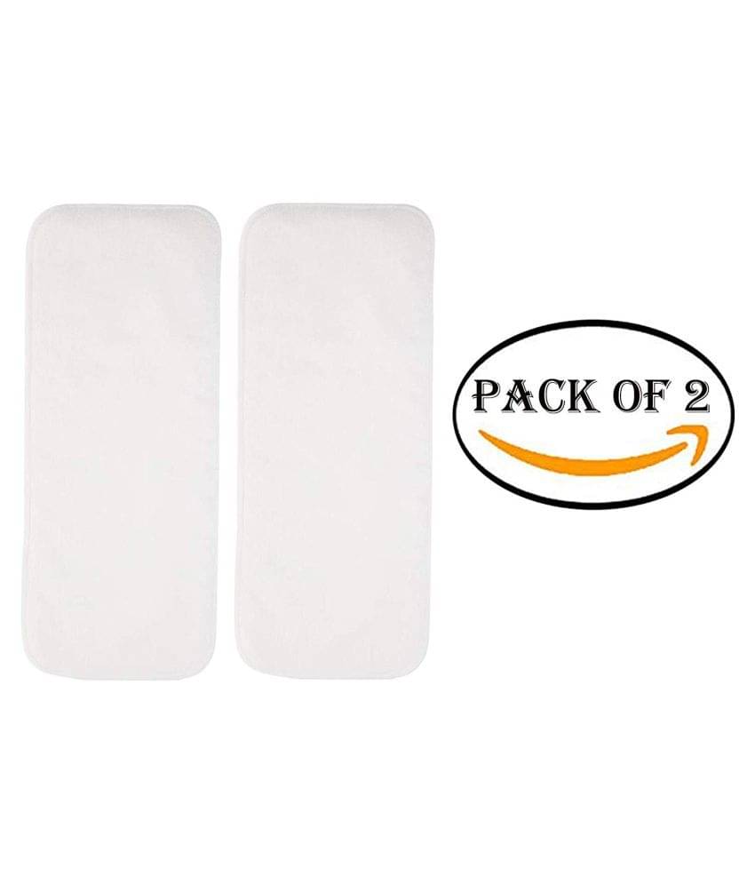     			YUTIRITI 2Pc Washable Microfiber Diaper Changing Insert Cloth Pad Cover for Babies - White