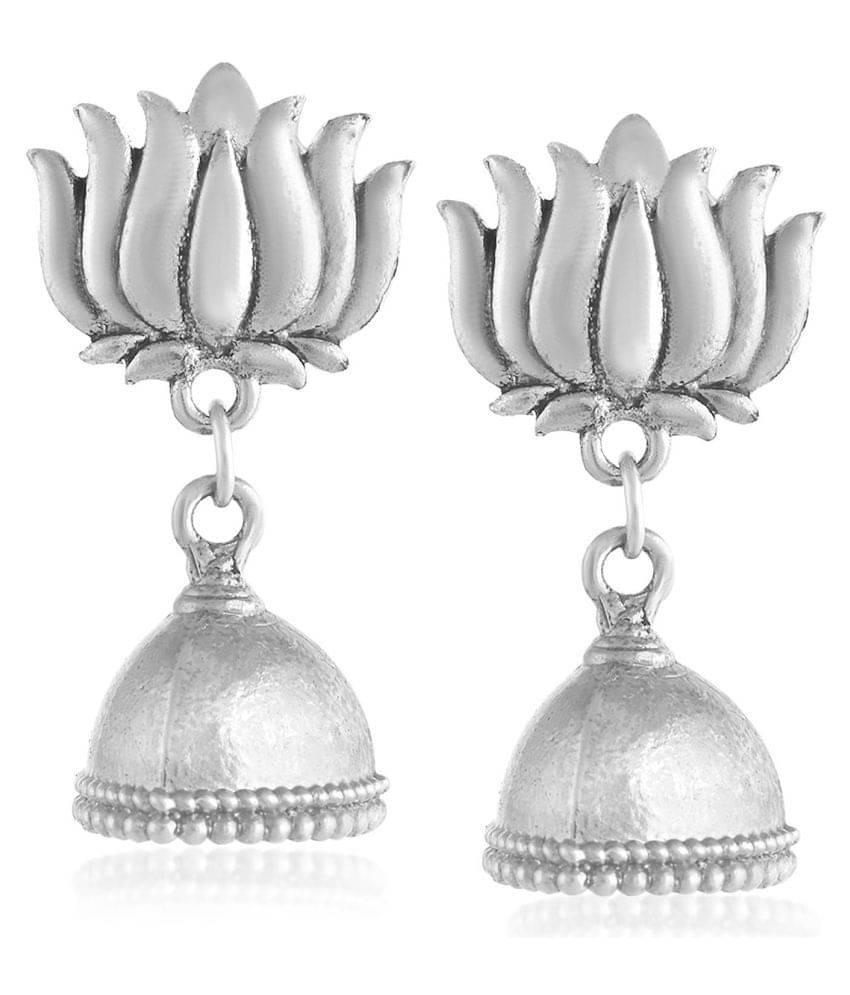    			Sukkhi Lavish Oxidised Lotus Jhumki Earring For Women