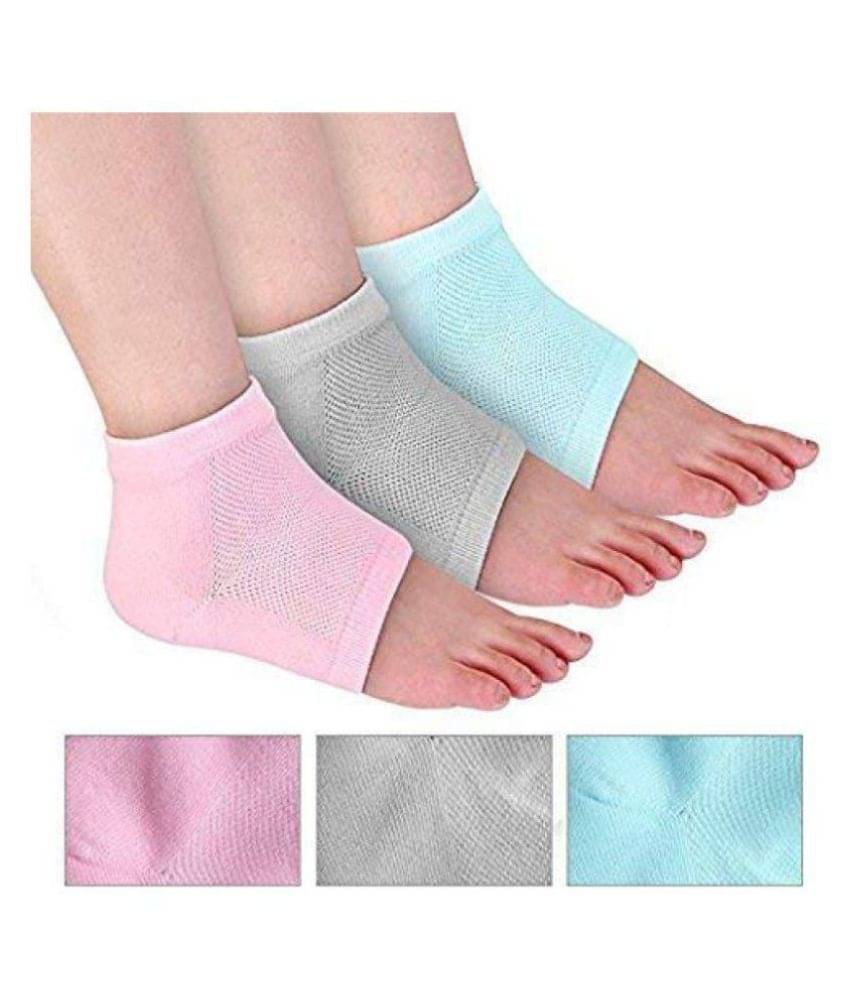     			MV creation Moisturizing Gel Heel Socks For Dry Hard Crack & Pain Relief With Open Toe Botanical Gel Pad For Men & Women