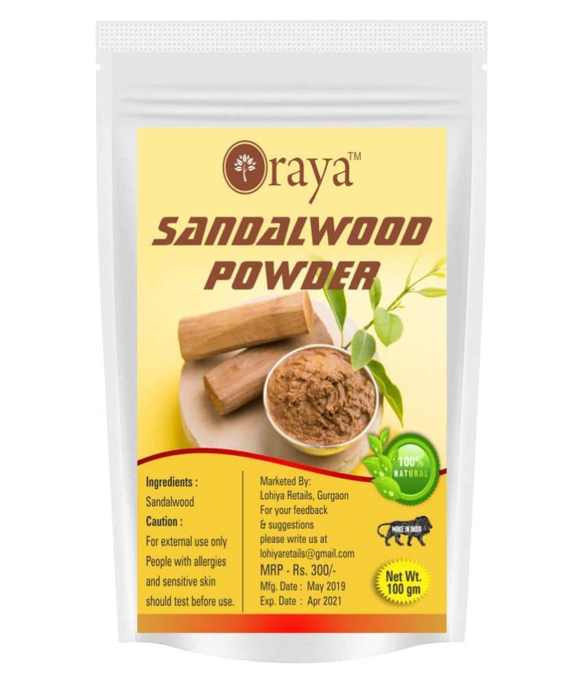 ORAYA 100% Natural White Sandalwood(Chandan) Powder Face Pack 100 gm