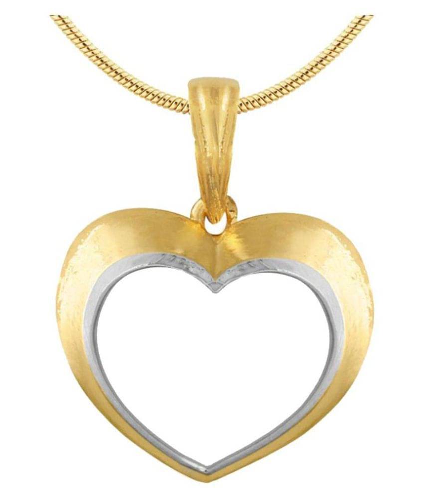 Spargz Two Tone Plated Open Heart Pendant For Women AIP 143 Spargz Two Tone Plated Open Heart Pendant For Women AIP 143