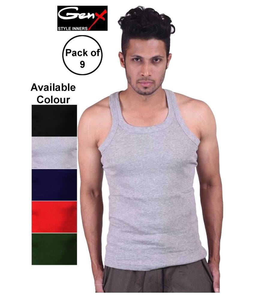     			Genx Multi Sleeveless Vests Pack of 9
