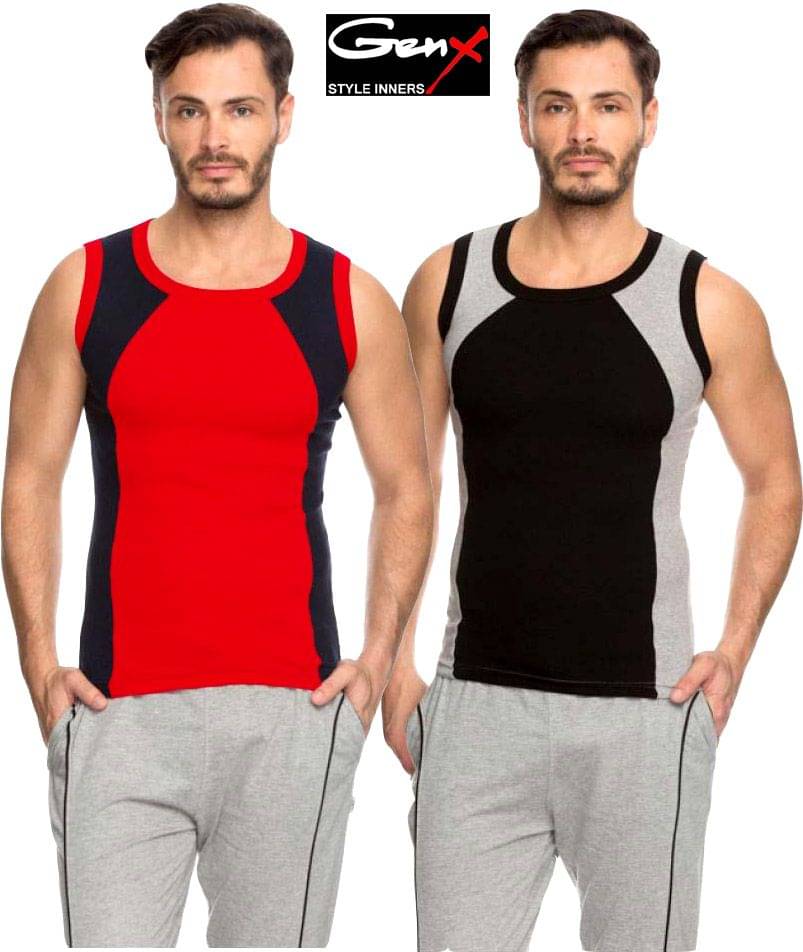 Genx Multi Sleeveless Vests Pack of 2 Genx Multi Sleeveless Vests Pack of 2