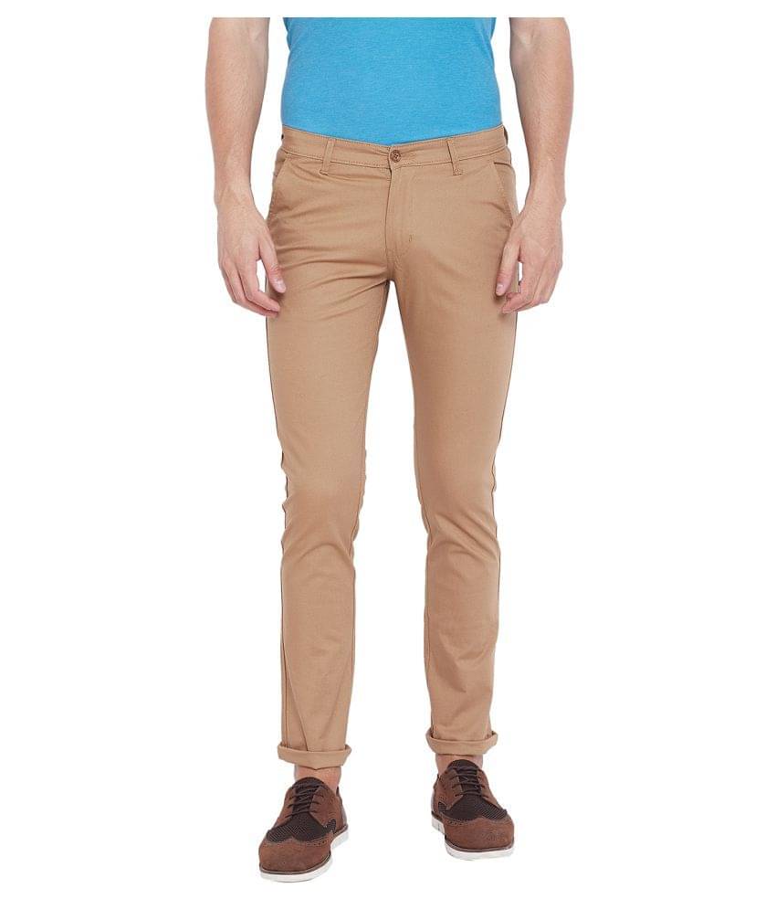     			Duke Khaki Regular -Fit Flat Trousers