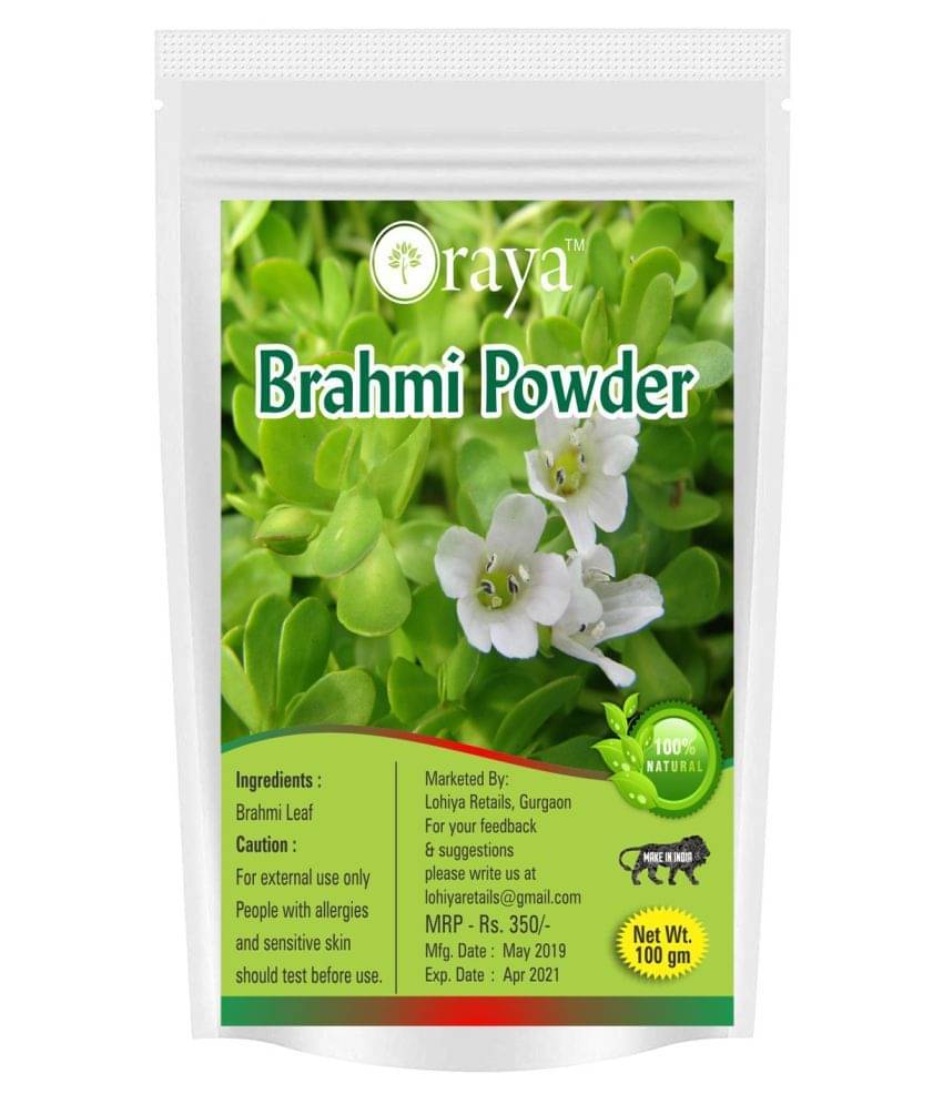     			ORAYA 100% Natural Brahmi Leaf Hair  Powder-100GM