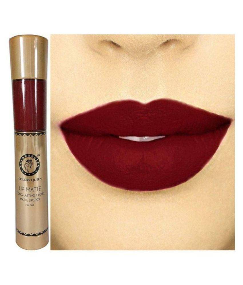     			COLORS QUEEN 2 In 1 Matte Lip Gloss and Lipstick Mehroon (Shade - 04)
