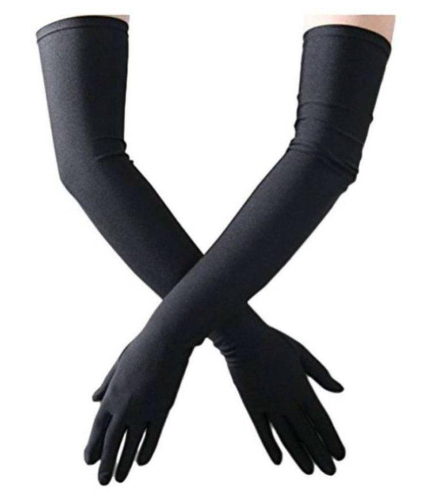     			Tahiro Black Cotton Full Arm Sleeves Gloves - Pack Of 1