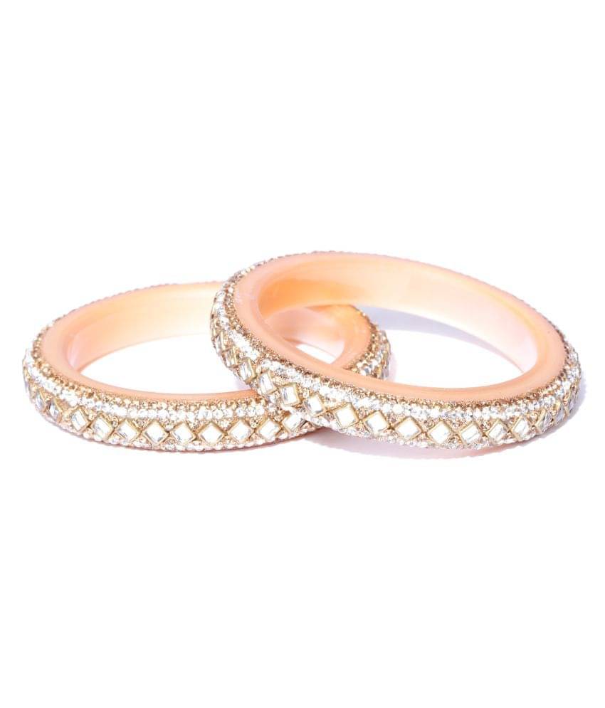 Priyaasi Set of 2 Kundan And AD Studded Plastic Bangles For Women And Girls Priyaasi Set of 2 Kundan And AD Studded Plastic Bangles For Women And Girls