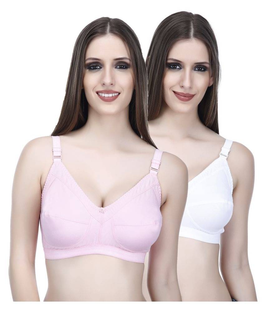 Elina Pack of 2 Cotton Non Padded Women's T-Shirt Bra ( Multi Color ) Elina Pack of 2 Cotton Non Padded Women's T-Shirt Bra ( Multi Color )