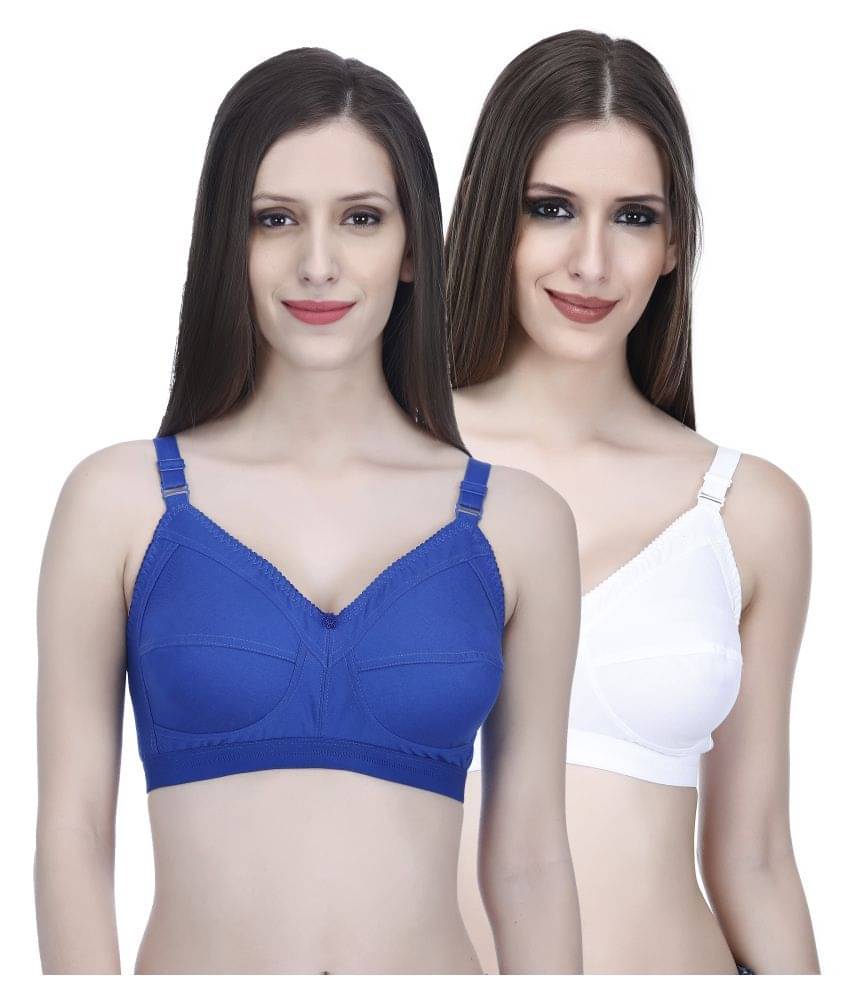 Elina Pack of 2 Cotton Non Padded Women's T-Shirt Bra ( Multi Color )     			Elina Pack of 2 Cotton Non Padded Women's T-Shirt Bra ( Multi Color )