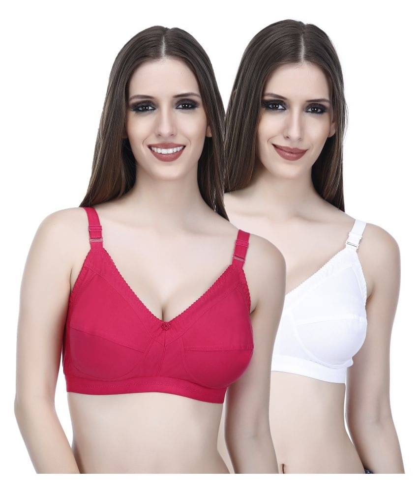 Elina Pack of 2 Cotton Non Padded Women's T-Shirt Bra ( Multi Color ) Elina Pack of 2 Cotton Non Padded Women's T-Shirt Bra ( Multi Color )