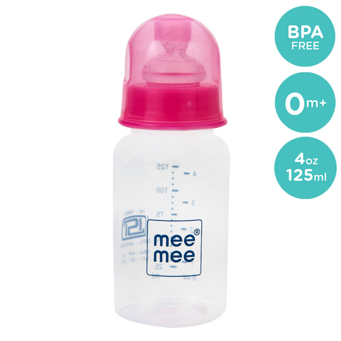     			Mee Mee - Pink 125 ml Feeding Bottle (Pack of 1)