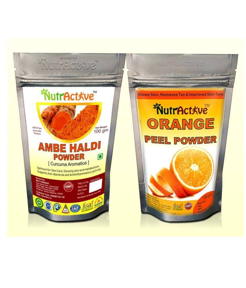 Nutractive Ambe Haldi And Orange Peel Powder 200 Gm Pack of 2 Nutractive Ambe Haldi And Orange Peel Powder 200 Gm Pack of 2