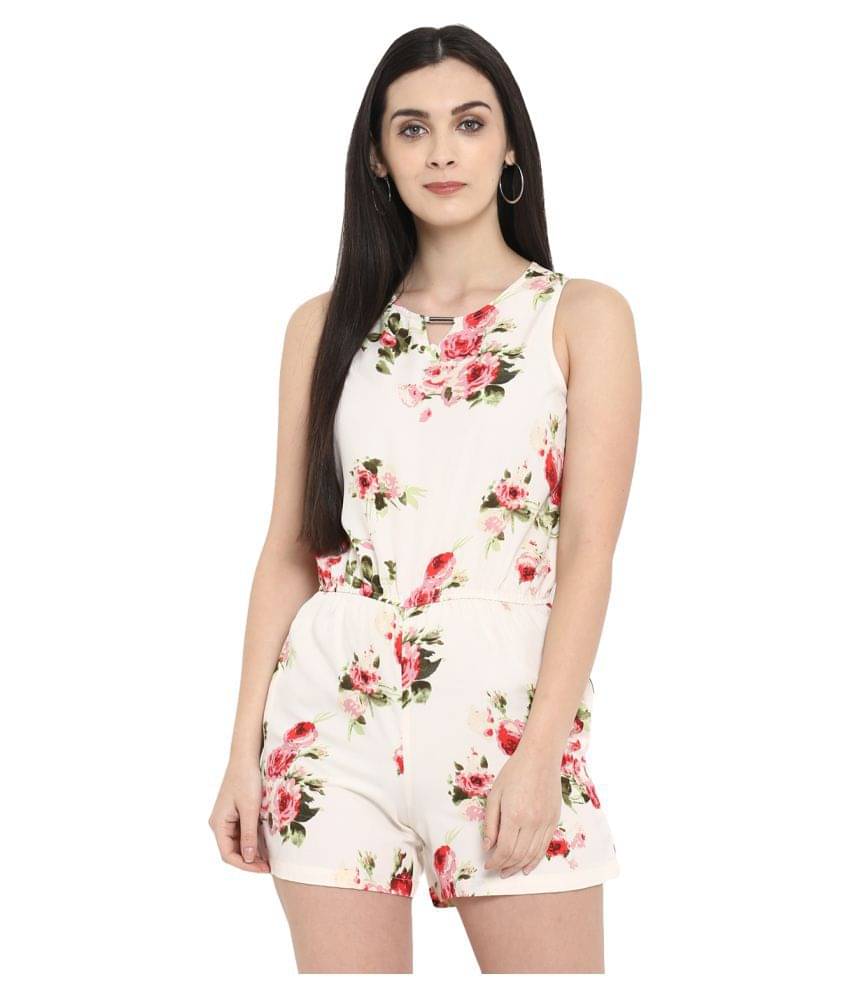     			Purys Off White Polyester Jumpsuit