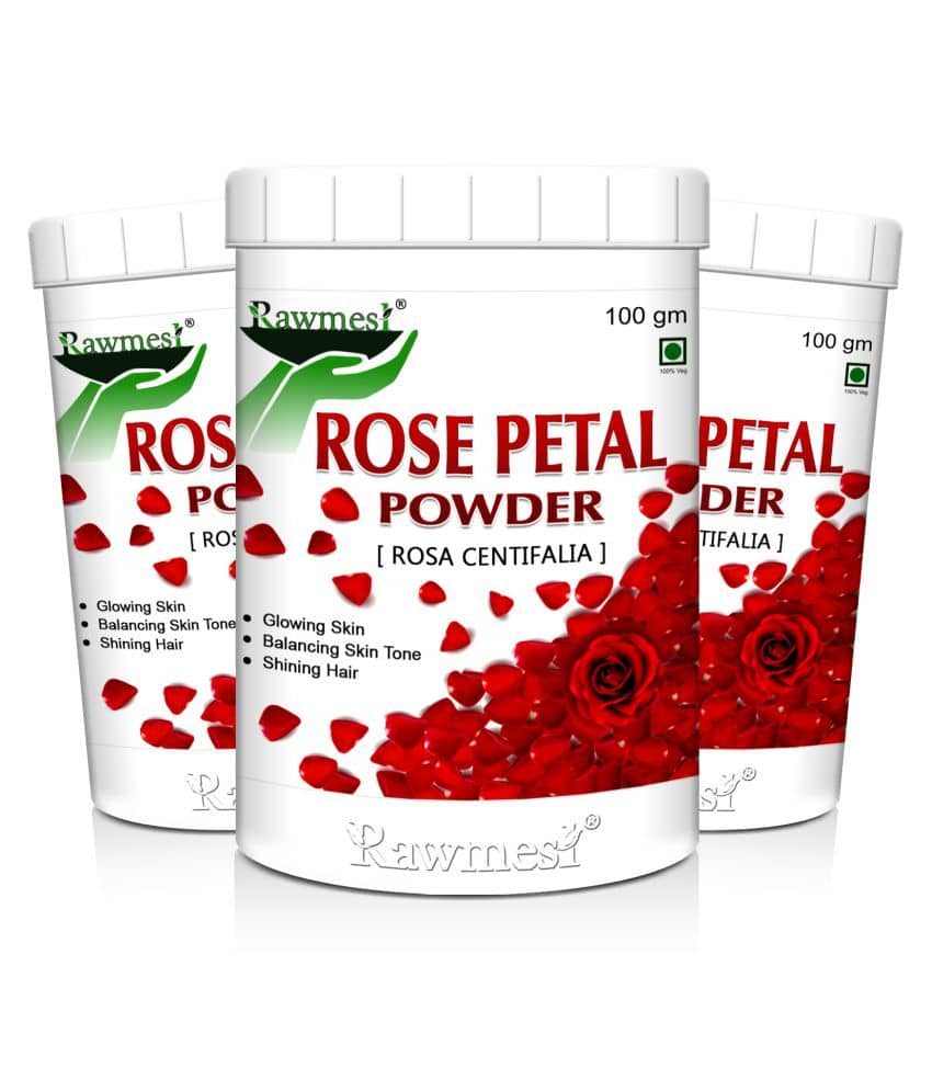 Rawmest 100% Natural Rose Petals Powder 300 Gm Pack of 3