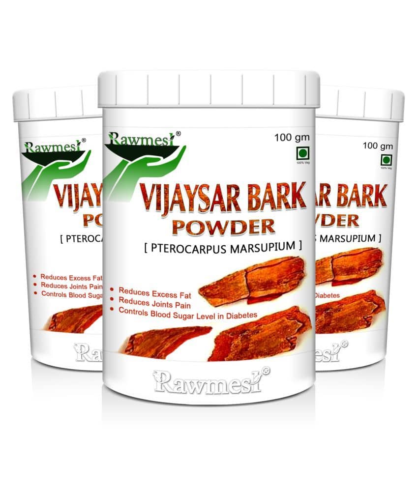 Rawmest Vijaysar Bark Powder 300 Gm Pack of 3