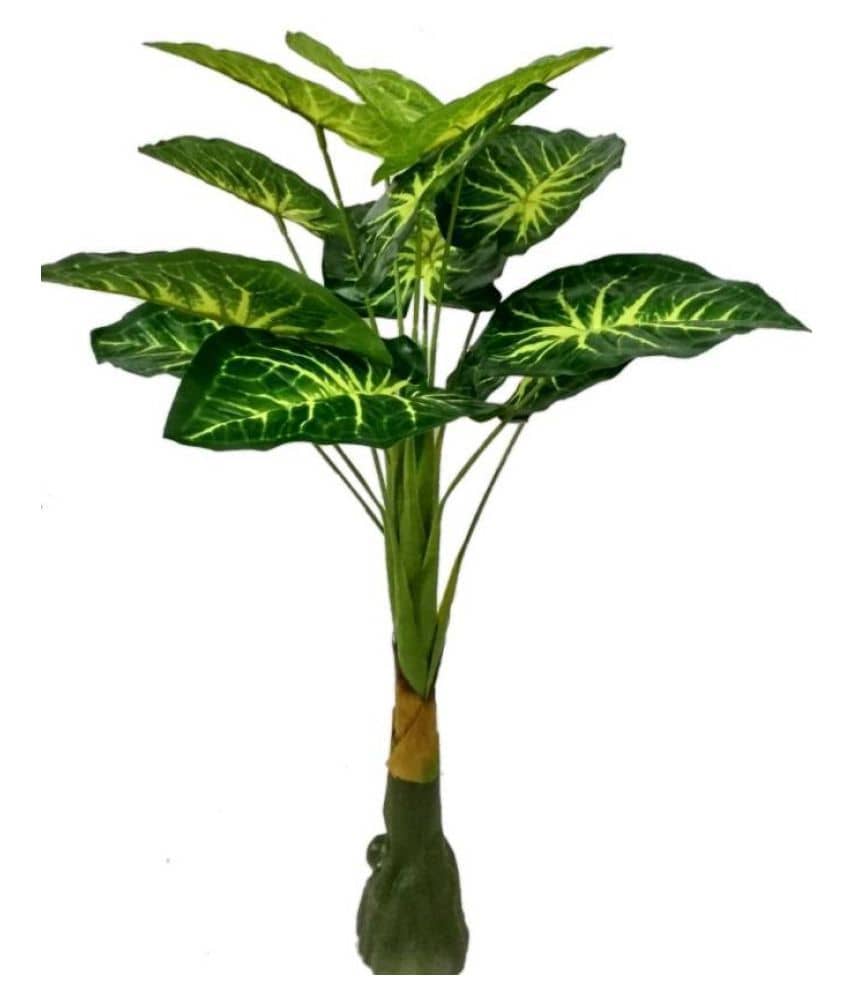 Green plant indoor Bonsai Artificial Plant with Pot Green Bonsai Plastic - Pack of 1