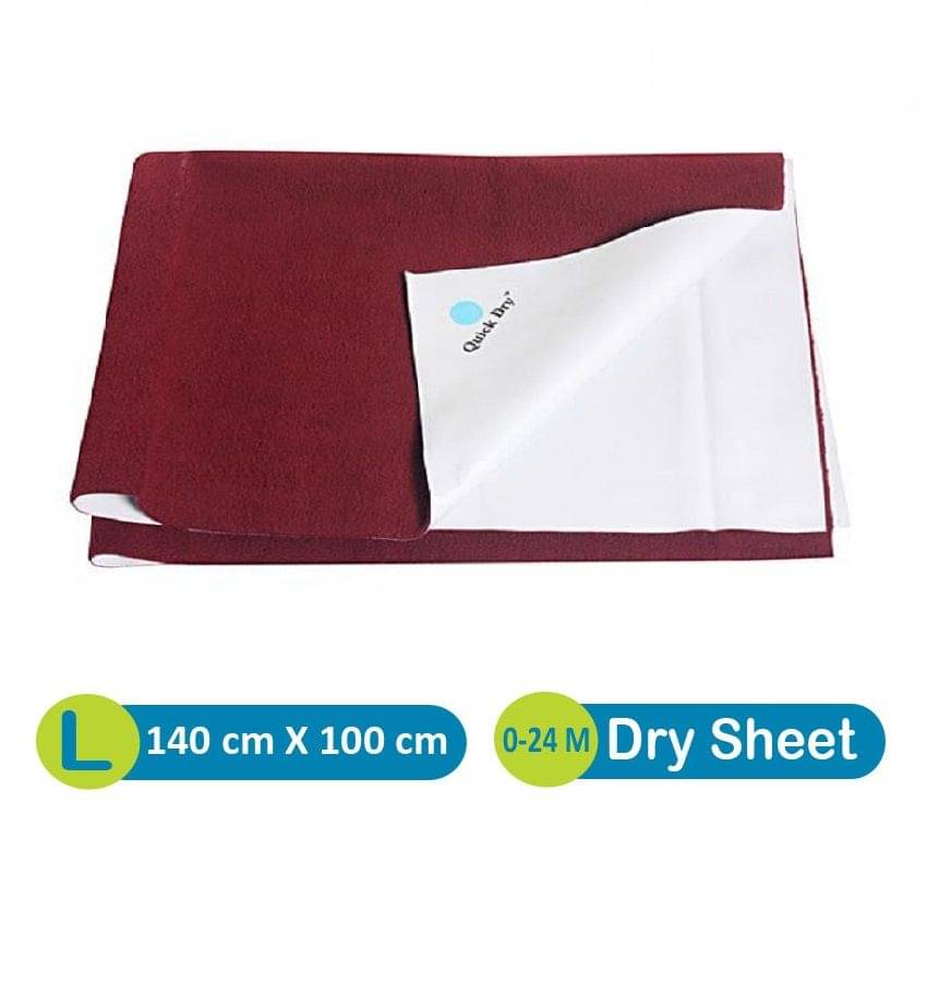     			Quick Dry Plain Waterproof Maroon Large Rubber Sheet baby bed cover