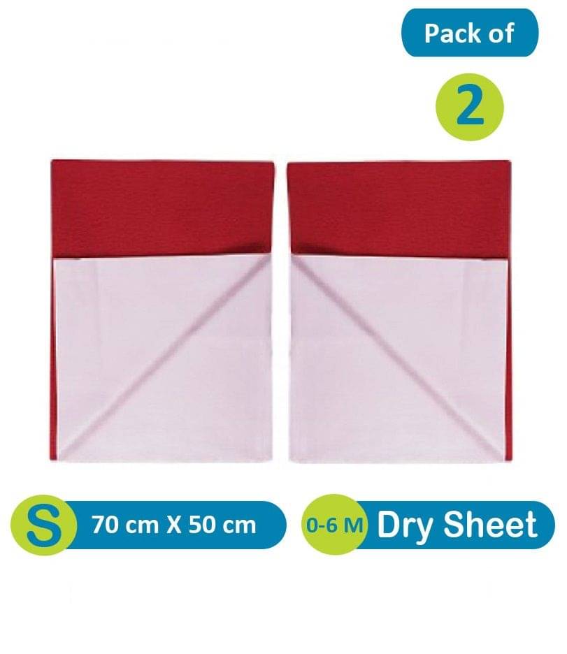 Quick Dry Plain Waterproof sheet Small Red-Set of 2 Rubber Sheet Quick Dry Plain Waterproof sheet Small Red-Set of 2 Rubber Sheet