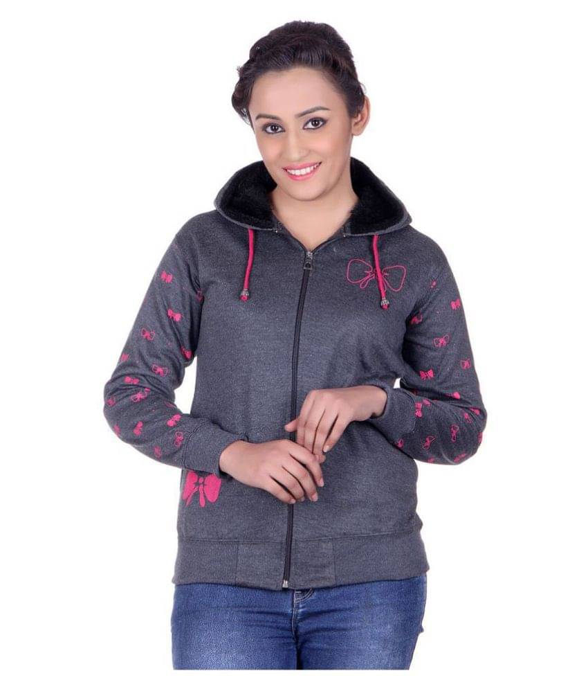     			Goodluck Cotton - Fleece Black Zippered Sweatshirt