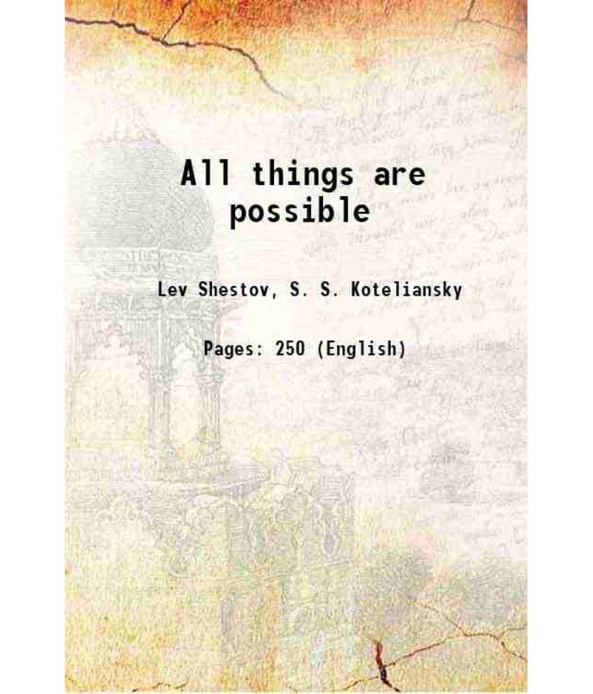     			All Things Are Possible 1920 Hardcover